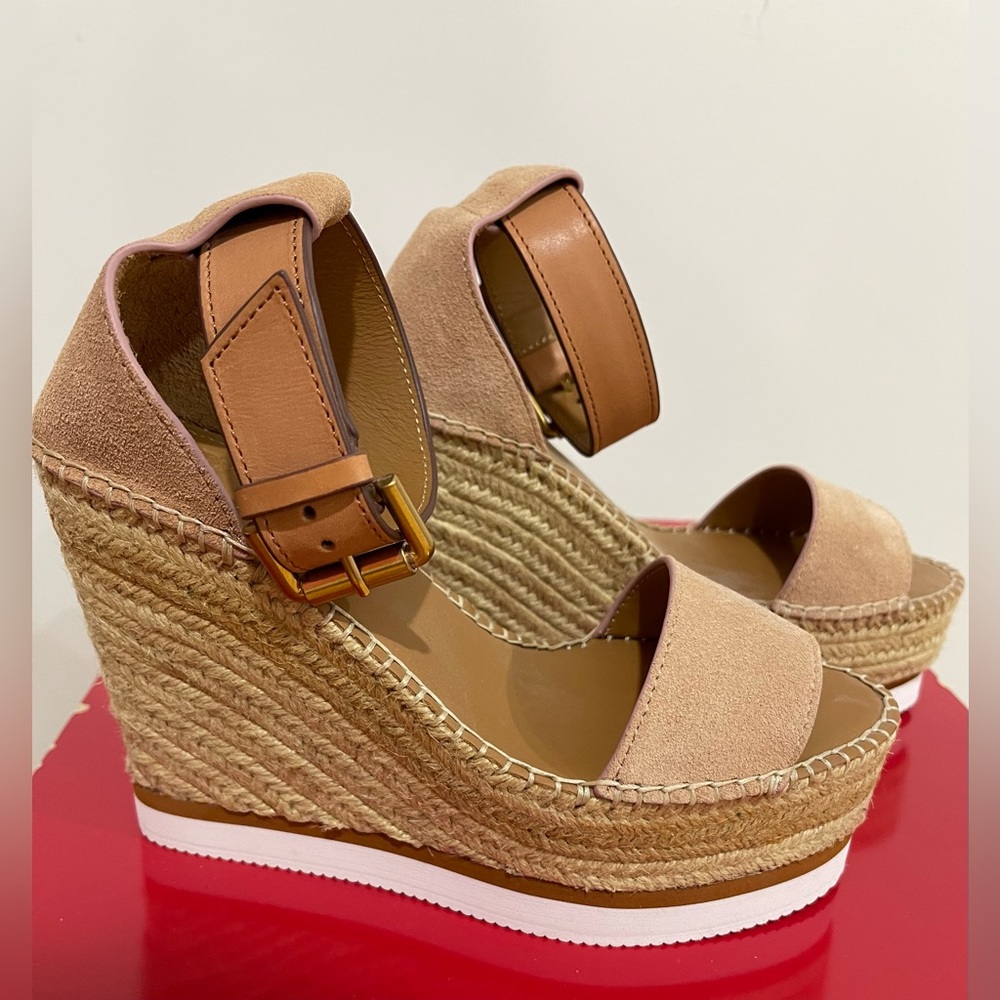 See by Chloe Women’s Glynn Platform Wedge Espadrille Sandals Size 36